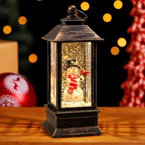 Christmas Snow Globe Lantern Light-Up Holiday Decor - Variation #F
