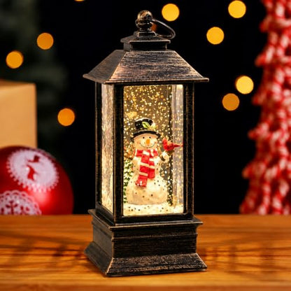 Christmas Snow Globe Lantern Light-Up Holiday Decor - Variation #F