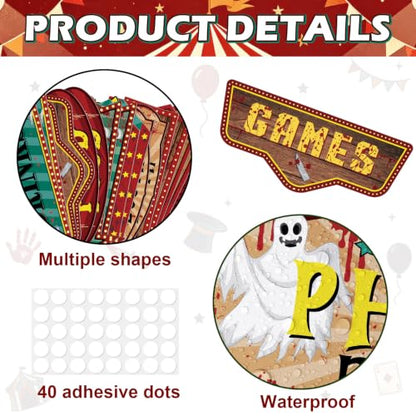 Halloween Carnival Directional Signs - 20 Pack for Party Decorations