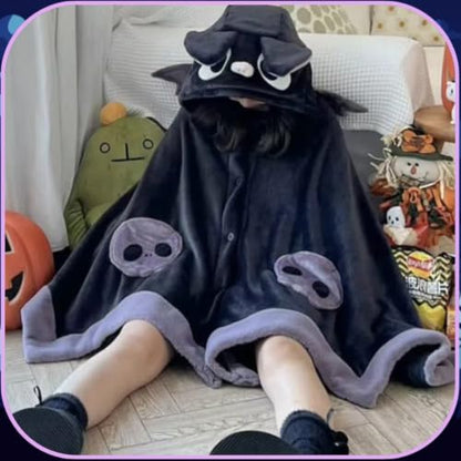 Adult Bat Hoodie Blanket - Wearable Animal Hooded Cape for Women