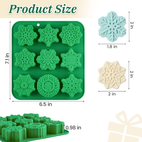 Snowflake Silicone Mold - Christmas Chocolate & Craft Baking 2Pcs
