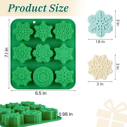 Snowflake Silicone Mold - Christmas Chocolate & Craft Baking 2Pcs