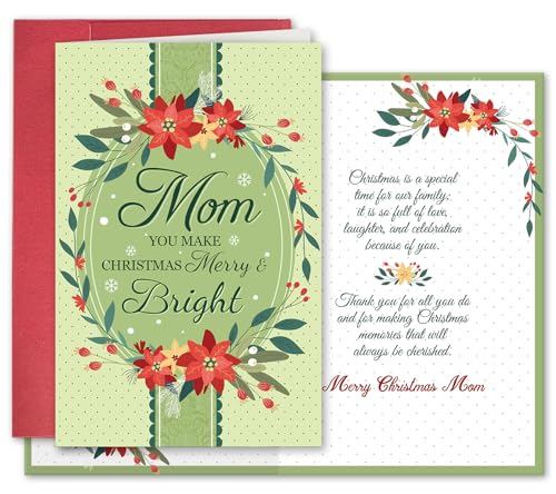 Mom Christmas Card - Sentimental Holiday Greeting Card from Daughter or Son