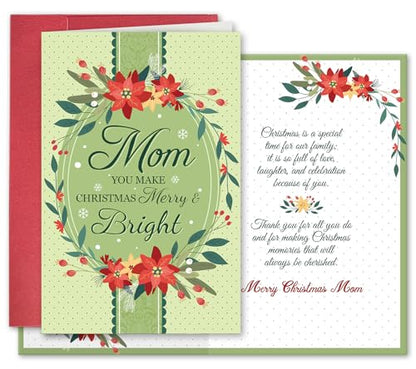 Mom Christmas Card - Sentimental Holiday Greeting Card from Daughter or Son