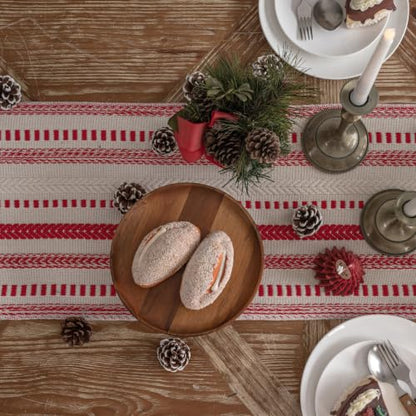 Red Boho Cotton Linen Table Runner 13x108 Inches for Holiday & Rustic Decor (Variation of THIS listing)