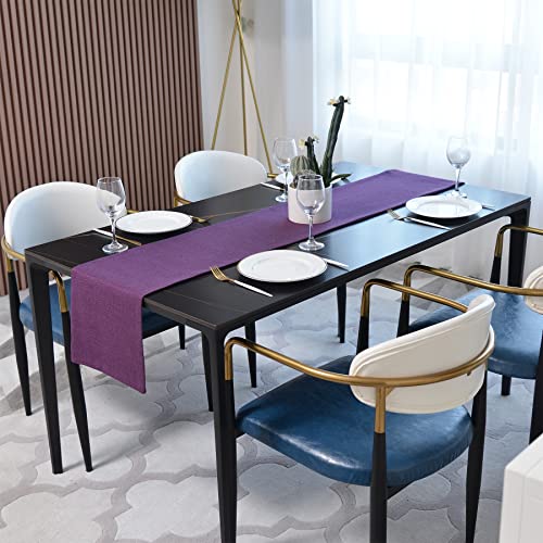 Farmhouse Table Runner Cloth 12x60 Inches Dark Purple for Holiday Dining