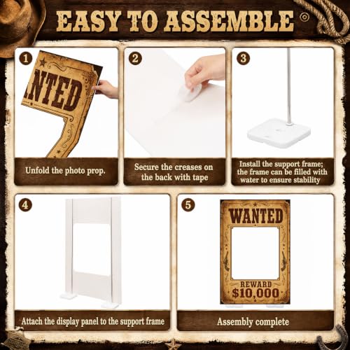 Western Wanted Poster Cardboard Cutout Cowboy Photo Prop - Cowboy Variation