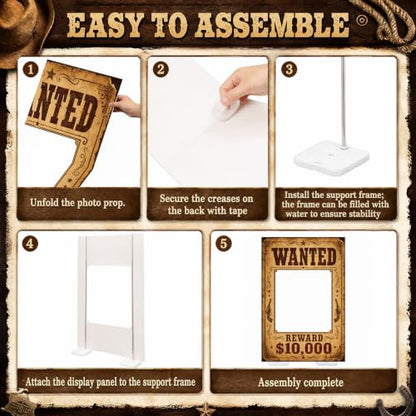 Western Wanted Poster Cardboard Cutout Cowboy Photo Prop - Cowboy Variation