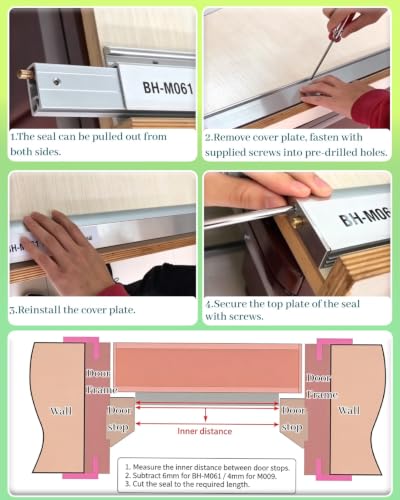 82cm Surface Mount Automatic Door Sweep for Exterior Doors Noise Blocker Seal
