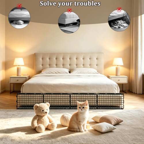 12Pcs Pet Under Bed Blocker - Plastic Couch Barrier for Cats and Dogs