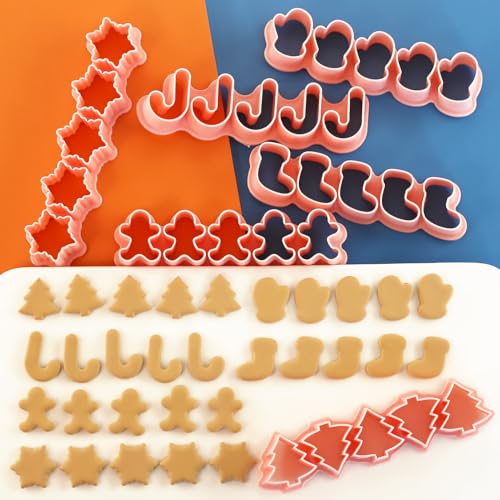 Mini Halloween Ghost Cookie Cutters Set - 6 Styles, 1 Inch Plastic Biscuit Molds for Cookies and Treats Christmas