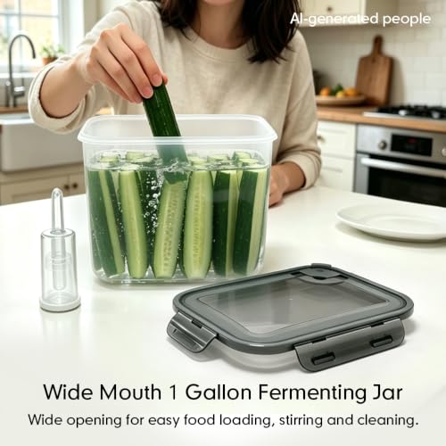 1 Gallon Plastic Fermentation Jar with Airlocks - Homebrew & Food Storage