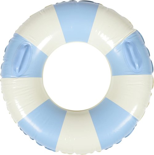 Abaodam Inflatable Swim Ring - Double Handle Water Float Tube for Summer Fun | Compact 9"x6.7" Striped Design