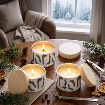 Christmas Candle Tins Set - 36 Empty 4 oz Metal Tin Jars with Lids for Handmade Candles