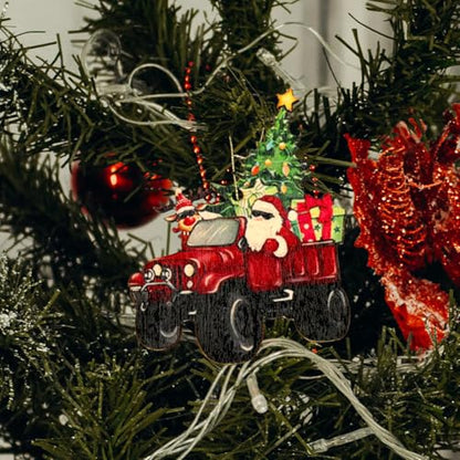 24-Pack Wooden Christmas Ornaments Gnome and Sled Decor Holiday Decorations