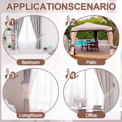 White Pearl Curtain Tiebacks Double Layer Decorative Holdbacks - Tondiamo