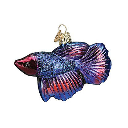 Old World Christmas Glass Blown Betta Fish Ornament - Vibrant Holiday Decor