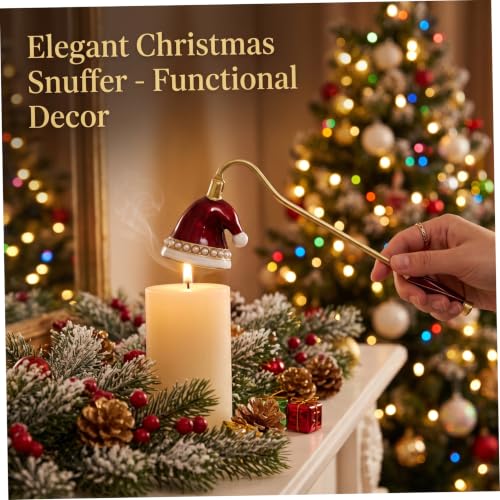 Christmas Candle Snuffer with Festive Hat Design - Smoke-Free Candle Extinguisher
