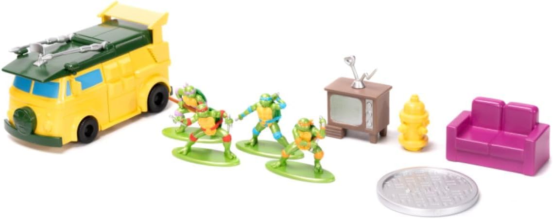 Teenage Mutant Ninja Turtles Turtle Lair Nano Scene - 1.65" Die-Cast Collectible Figures for Kids & Adults