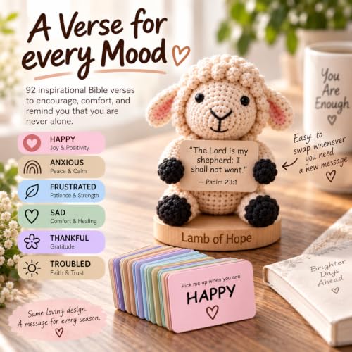 Christian Bible Verse Signs Crochet Decor Gift - Religious Affirmation for Home & Office