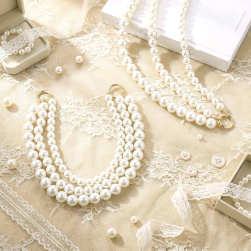 White Pearl Curtain Tiebacks - Triple Layer Decorative Holdbacks