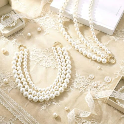 White Pearl Curtain Tiebacks - Triple Layer Decorative Holdbacks