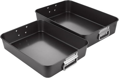 CYEAH Lasagna Pan Set - Deep Nonstick Baking Dishes for Oven | 13.7-Inch & 16-Inch with Handles, Black