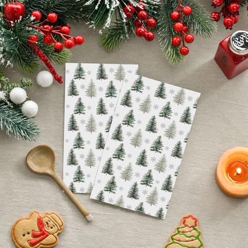 Christmas Paper Napkins 50Pcs Pine Tree Design 4.3 x 7.9 Inches Holiday Party Supplies