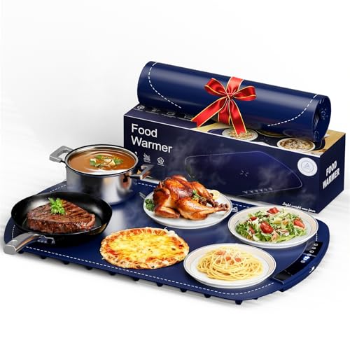 Electactic Blue Food Warming Mat with 7 Temp Settings & Fast Heating