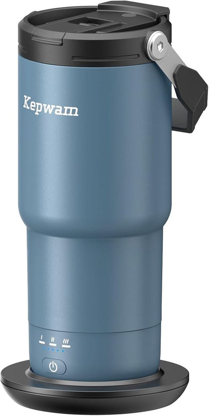 Kepwam T3 Self-Heating Travel Mug - 20oz Temperature-Controlled Coffee Warmer for On-the-Go Enjoyment