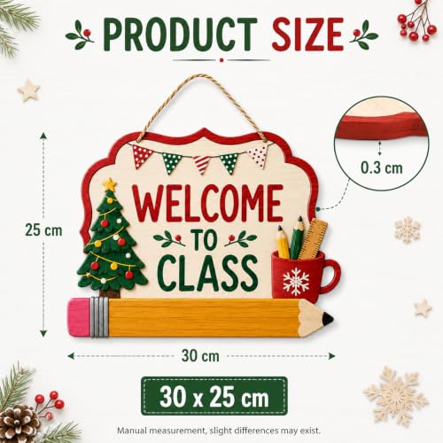 Wood Teacher Door Sign - Personalized Classroom Holiday Decor