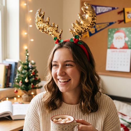 Christmas Headbands Set - Special Edition 12 Pack Holiday Costume Accessories for Women and Men