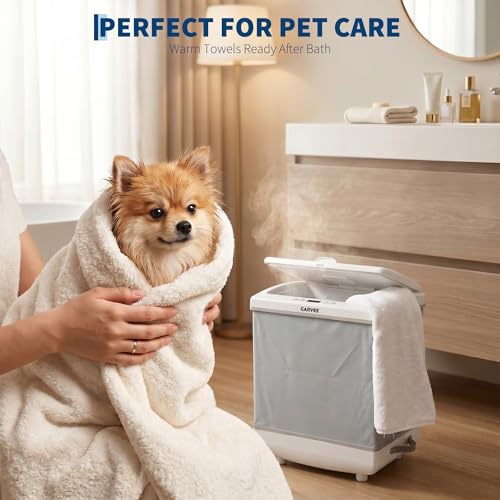 Gray Portable Folding Towel Warmer ABS Heated Bucket for Bathroom Travel