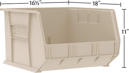 Akro-Mils Plastic Storage Bins - Space-Saving Stackable Organizers for Garage & Pantry | 18" x 16" x 11", Blue, 3-Pack