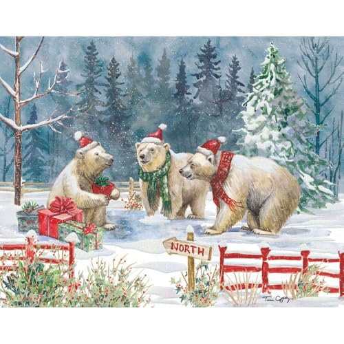 Bear-Y Merry Christmas Card Set - Boxed Holiday Greeting Cards by Tim Coffey