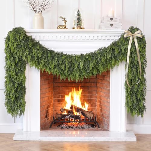 6FT Artificial Cedar Garland Set - Lifelike Christmas Greenery, 4 Pack