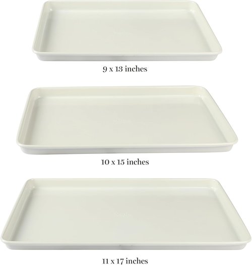 Martha Stewart Gallen 3-Piece Cookie Sheet Set | Ceramic Nonstick Baking Pans - 13", 15", 17" - Oven Safe to 450°F, Easy to Clean