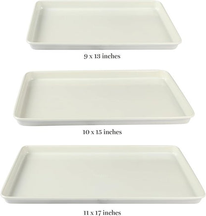 Martha Stewart Gallen 3-Piece Cookie Sheet Set | Ceramic Nonstick Baking Pans - 13", 15", 17" - Oven Safe to 450°F, Easy to Clean