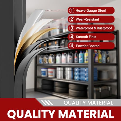 Heavy Duty Metal Garage Shelving Unit 5-Tier Adjustable Storage Rack - 5000 lbs Capacity