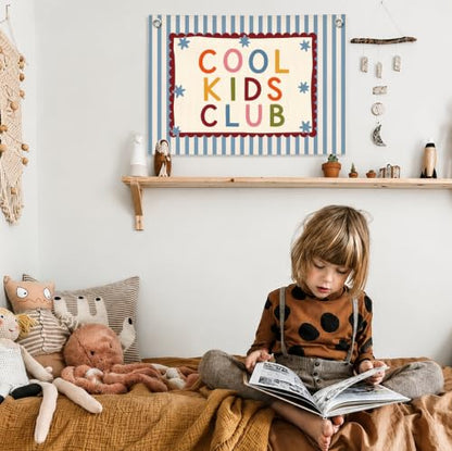 Kids Playroom Wall Decor - Children's Bedroom Banner with Inspiring Message - 2 Variation
