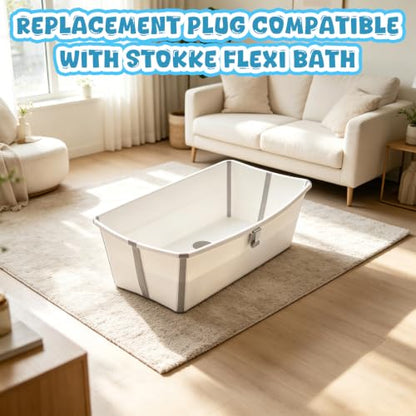 Gray Replacement Stopper Plug for Stokke Flexi Bathtub - Leak-Proof Silicone Seal