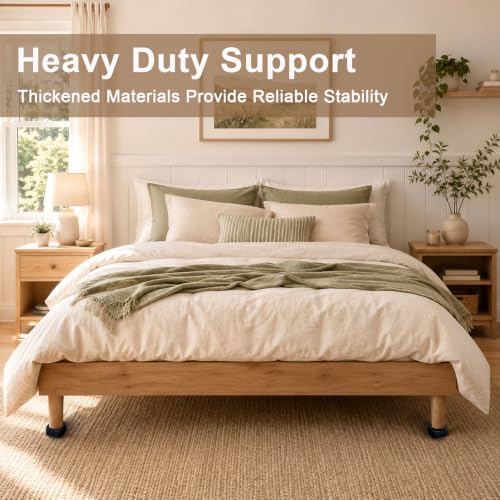 Heavy Duty Adjustable Furniture Risers - Stackable Bed Risers Black 4 Pack