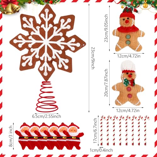 Gingerbread Ornaments Set - 43 Pcs with Santa, Candy & Snowflakes (Variation: Gingerbread Snowflakes)