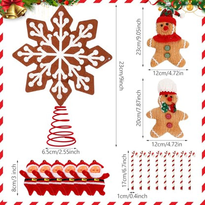 Gingerbread Ornaments Set - 43 Pcs with Santa, Candy & Snowflakes (Variation: Gingerbread Snowflakes)