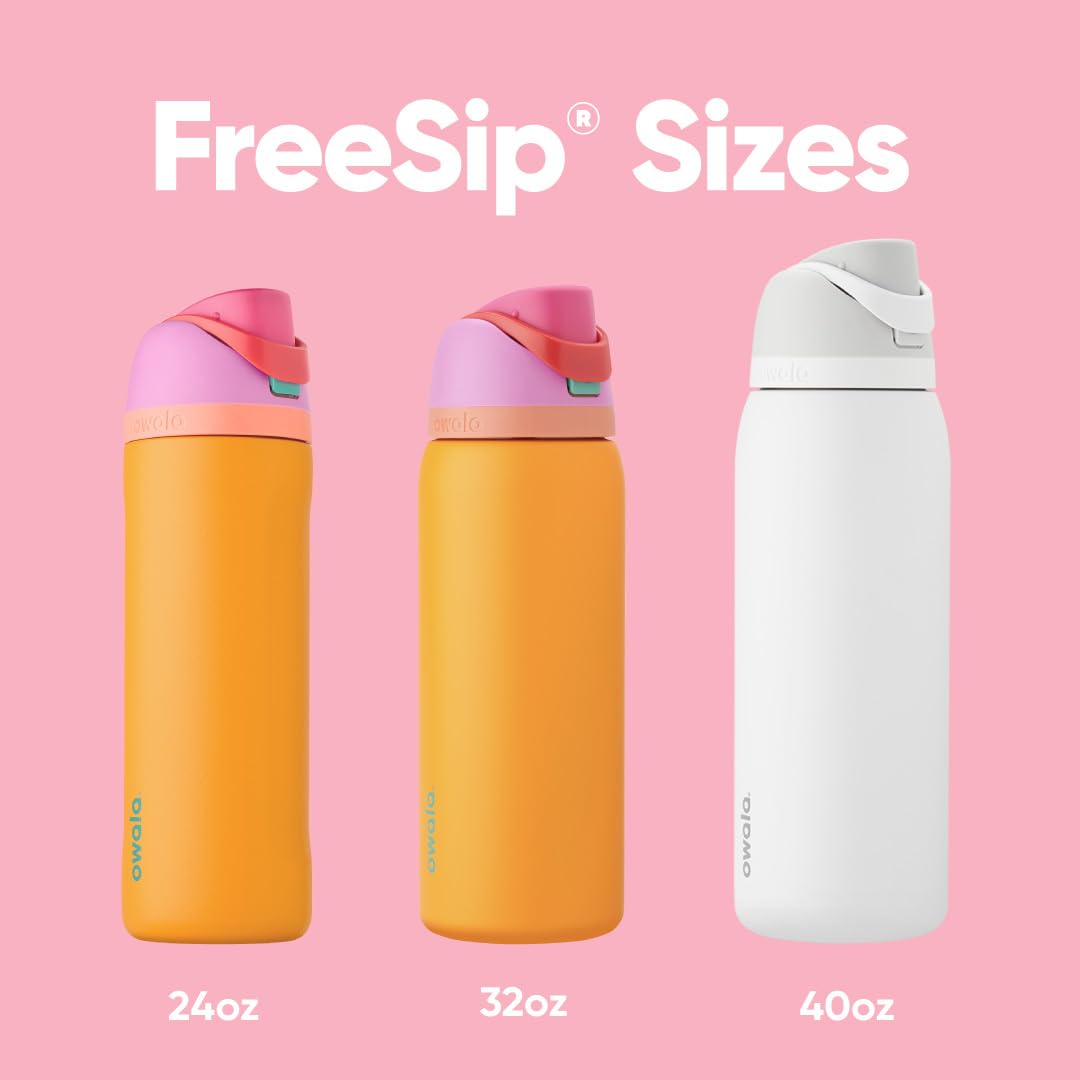 Owala FreeSip Insulated Stainless Steel Water Bottle with Straw for Sports, Travel, and School BPA-Free Sports Water Bottle, 32 oz, Tropical