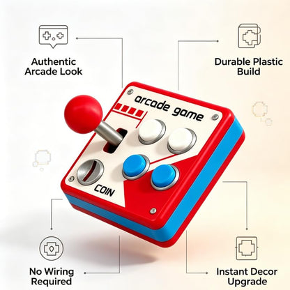 PulseForge Retro Arcade Game Light Switch Cover with Joystick & Colorful Buttons - 1 Pcs