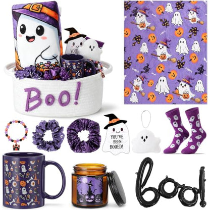 Suclain Halloween Boo Basket Gift Set for Women - Purple