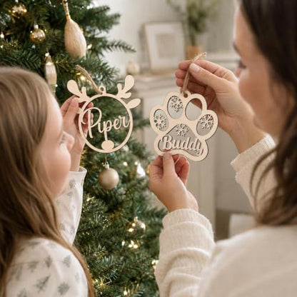 Personalized Wooden Christmas Ornament with Custom Name - Holiday Tree Decor