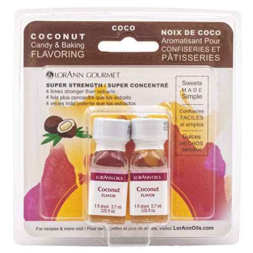 LorAnn Coconut SS Flavor, 1 dram bottle (.0125 fl oz - 3.7ml - 1 teaspoon) - 2 Pack Blistered