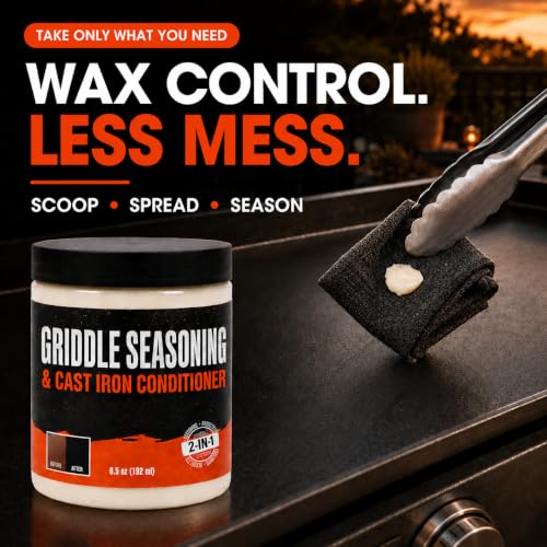 Raulde 6.5oz Cast Iron & Griddle Seasoning Restoration Kit - Flat Top & Skillet Care